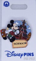 WDW - Norway - Traveling Mickey Carrying Suitcase - EPCOT World Showcase - Stave Church