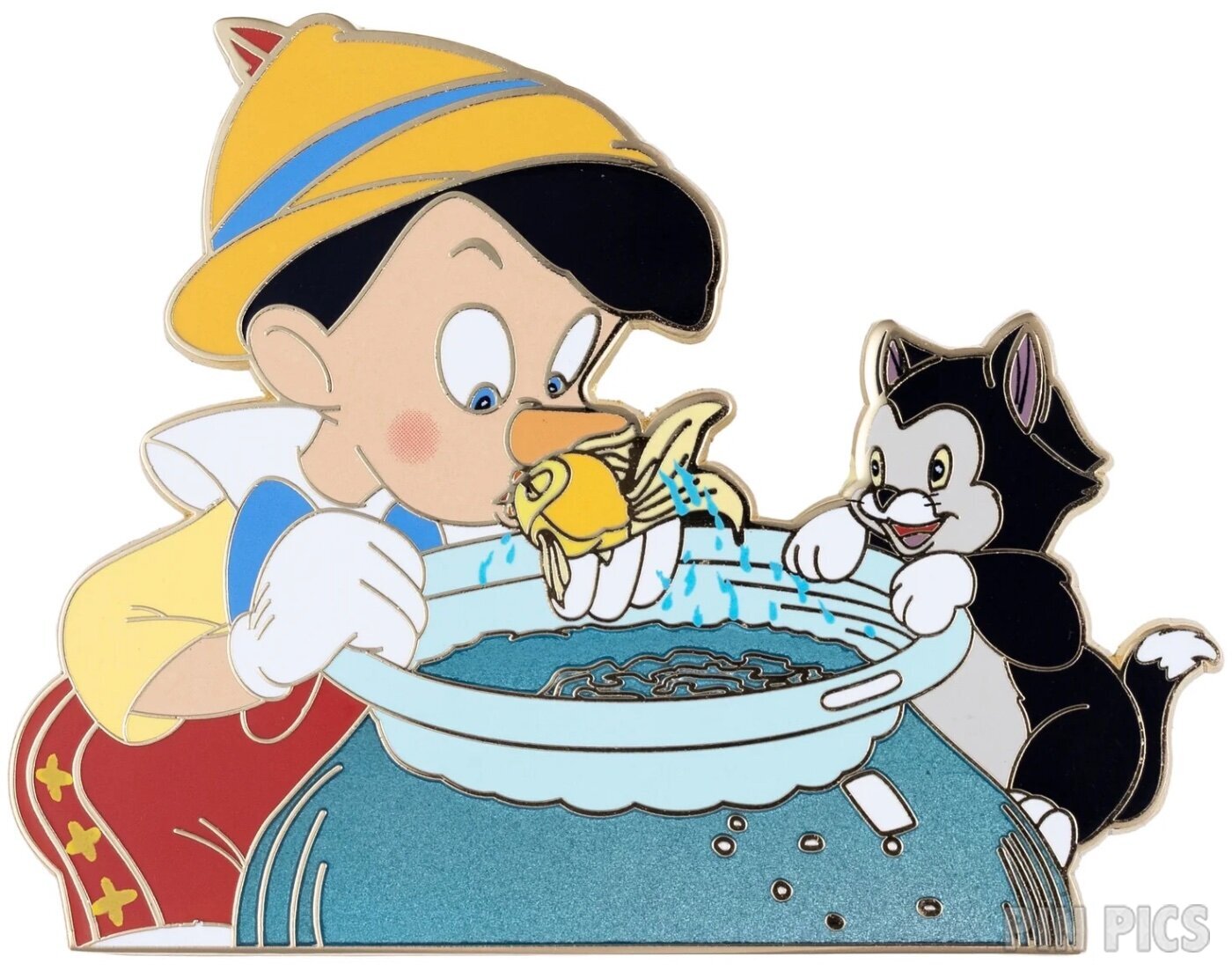 PP178298 - PALM - Pinocchio, Figaro, Cleo - Fish Bowl - Jumbo - PinPics, image size:1400x1103