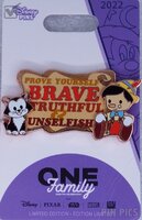 DS EU - Pinocchio and Figaro - Motto - One Family 2022 - Prove Yourself Brave Truthful and Unselfish - Black White Cat
