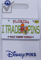 WDW - Florida Vanity License Plate - I Trade Pins - Celebrating 25 Years of Disney Pin Trading