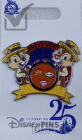 Chip and Dale Dressed as Scoop - Holding Board - Celebrating 25 Years of Disney Pins
