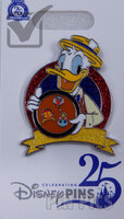 Donald Dressed as Scoop - Holding Board - Celebrating 25 Years of Disney Pins