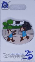 Chip and Dale - Running with a Load of Pinbacks - Mickey and Friends Pin Trading Series