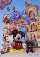 JDS - Mickey Mouse & Mocha Bear - Teddy Bear - Jumbo Framed - Brooch