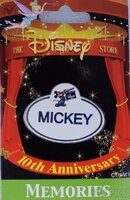 Japan - Mickey Name Tag - Memories - 10th Anniversary - JDS