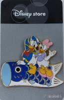 Japan - Donald and Daisy Duck - Riding a Carp Streamer - Boy's Day 2003 - Koi Nobori - Tango no Sekku - JDS