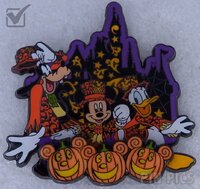 HKDL Mickey, Donald and Goofy with Castle Halloween 2011