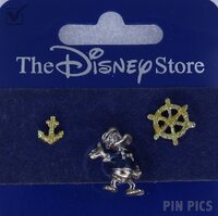 Japan - Donald Duck - Sailor - Mini 3 Pin Set - Silver - JDS