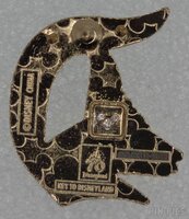 DLR - Space Mountain - Gothic Letter D - Key to Disneyland Series - Glittered