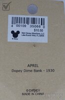 WDW - Dopey Bank - Pin of the Month - Vintage Collecton