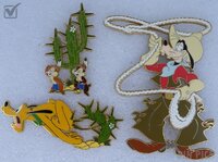 DLR - Goofy, Pluto and Chip and Dale - Wild West Pin Adventure - Antics - Diorama