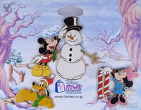 Japan Disney Mall - Mickey, Minnie, and Pluto - Winter Scene - 3 Pin Set
