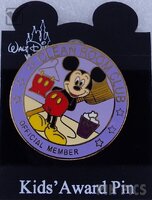 WDW - Mickey - Clean Room Club - Official Member - Kids' Awards - Pins Around Our World 2001