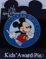 WDW - Mickey Mouse - Clean Plate Club - Kids Award Pin