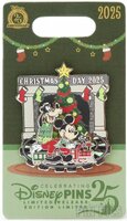 MIckey and Goofy Riding on a Train Set Around a Tree - Christmas Day 2025
