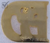 Mickey Sorcerer - Alphabet Letter D - golden tone heavy pin