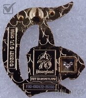 DLR - Millennium Falcon - Gothic Letter D - Key to Disneyland Series - Glittered