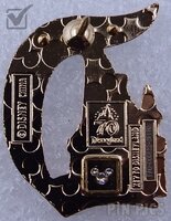 DLR - Sleeping Beauty Castle - Gothic Letter D - Key to Disneyland Series - Glittered