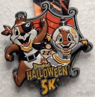 DLR - Chip and Dale - Replica Medal - Halloween Half Marathon 5K 2024 - Hinged - runDisney