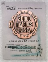 D23 - Nautilus and Giant Squid - 20,000 Leagues Under the Sea - 70th Anniversary - Hinged Porthole