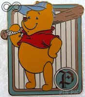 WDW - Pooh Holding a Bat - 100 Acre Wood Baseball Set - Cast Lanyard Series 2 2003 - 2004