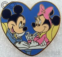 WDW - Sharing a Milkshake - Mickey and Minnie Sweethearts Set - Cast Lanyard 2 2003 - 2004