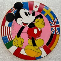 Unauthorized - Mickey - Circle of Country Flags - Yellow Gloves and White Buttons